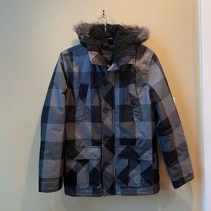 Men’s black and gray coat size small